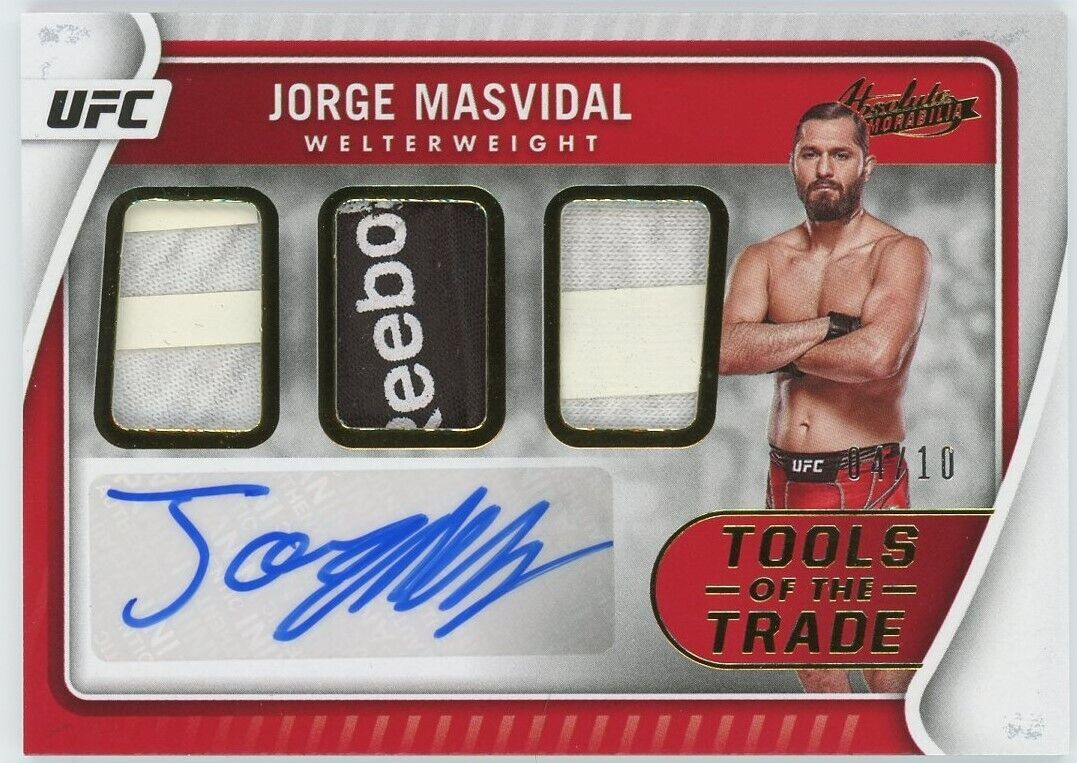 2022 JORGE MASVIDAL CHRONICLES ABSOLUTE UFC TOOLS OF THE TRADE PATCH AUTO #4/10