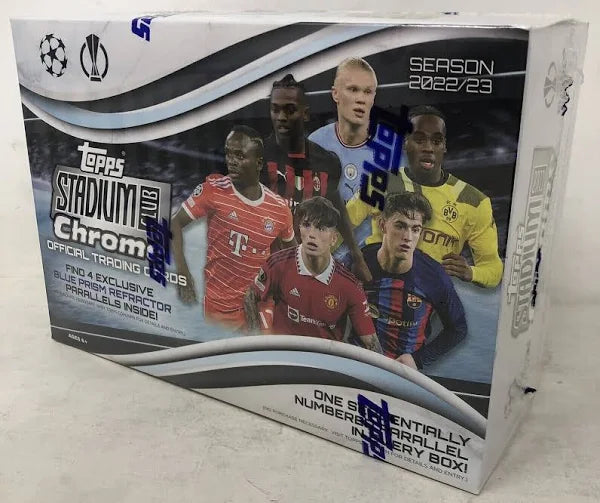 2022/23 Topps Stadium Club Chrome Club Competitions Soccer Mega Box