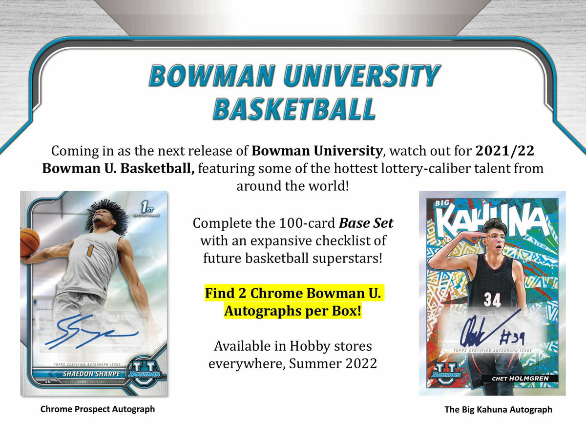 2021/22 Bowman University Basketball Hobby Box