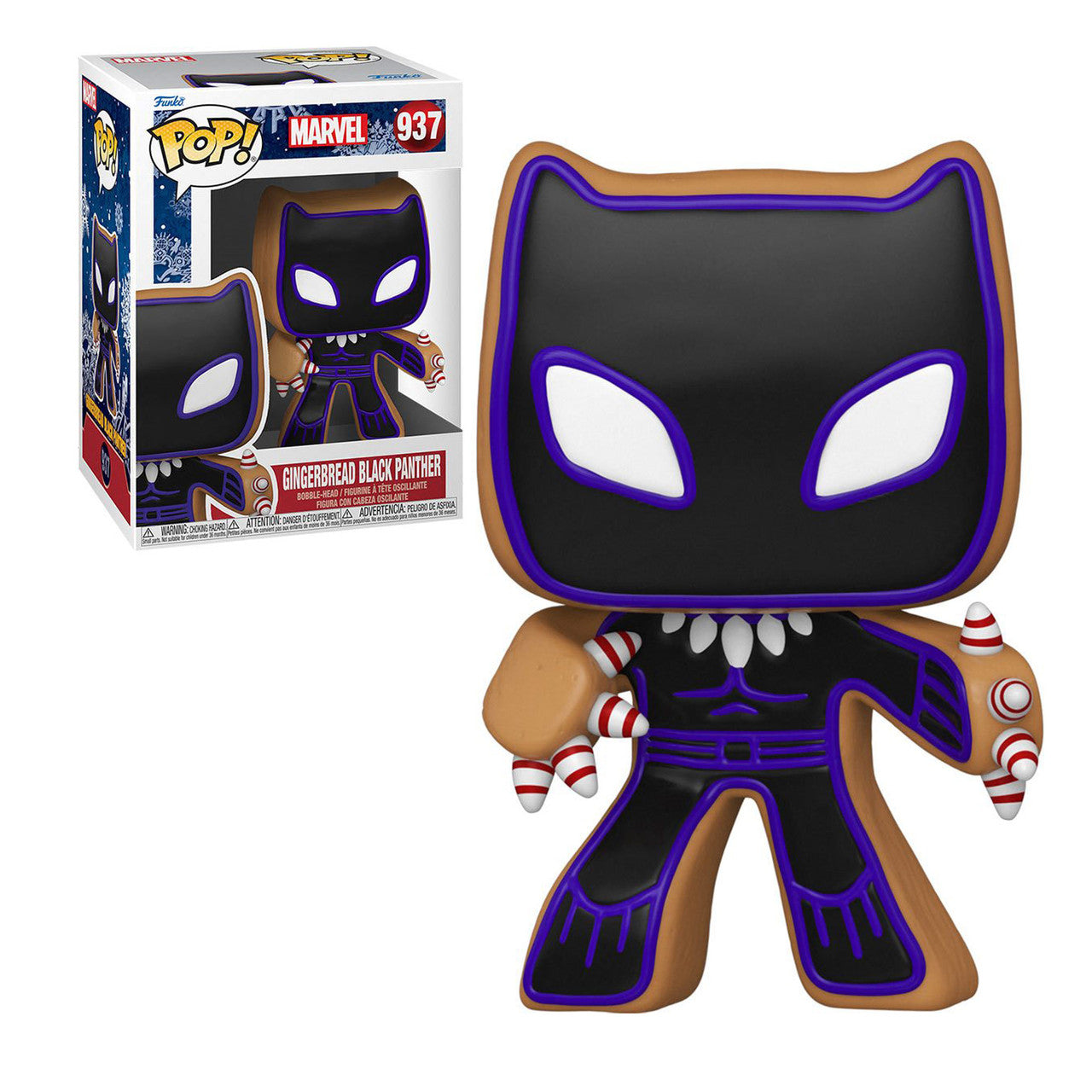BLACK PANTHER FUNKO POP MARVEL HOLIDAY 937 W/ PROTECTOR