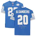 Barry Sanders Detroit Lions Autographed Mitchell &amp; Ness Blue Authentic Jersey with &quot;HOF 04&quot; Inscription