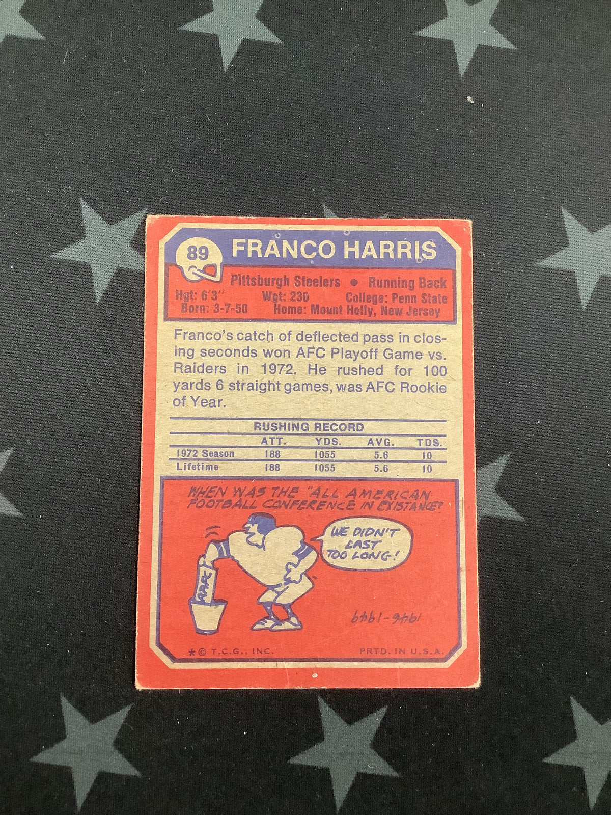 1973 TOPPS FRANCO HARRIS #89