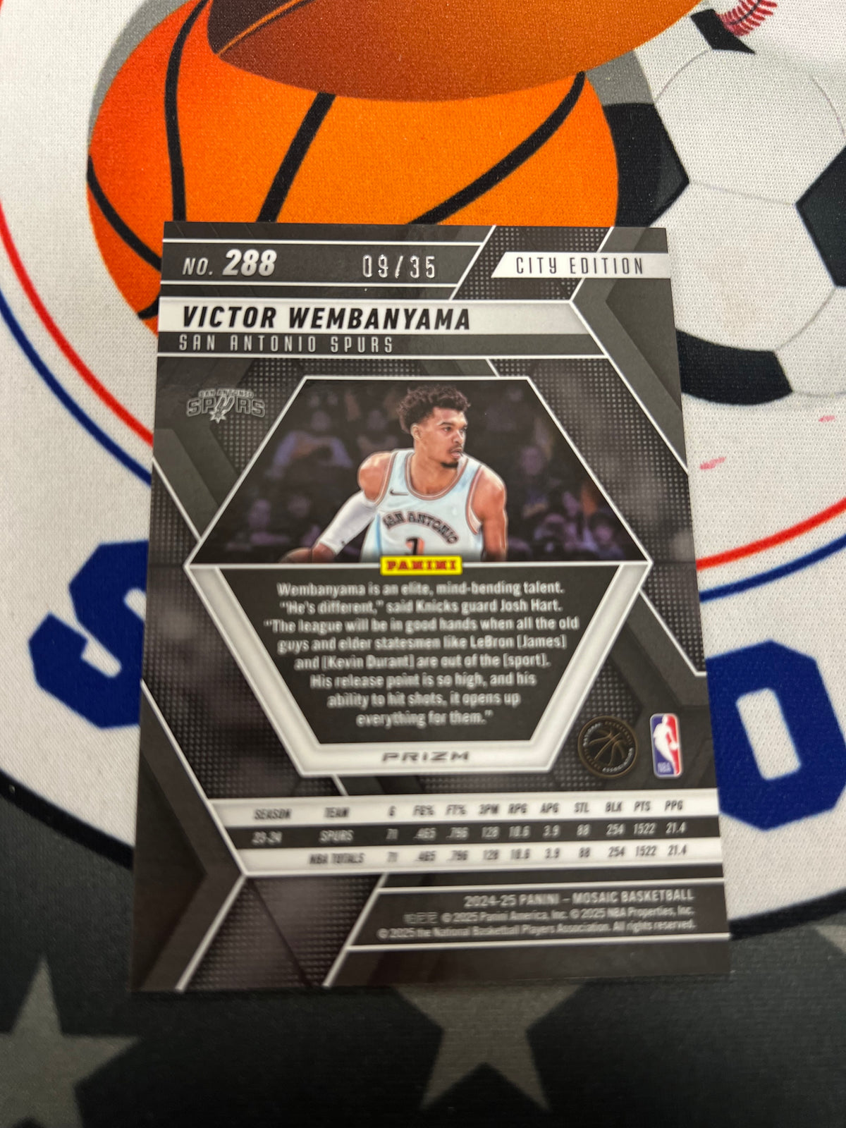 2023/24 Panini Mosaic Basketball Victor Wembanyama City Edition /35