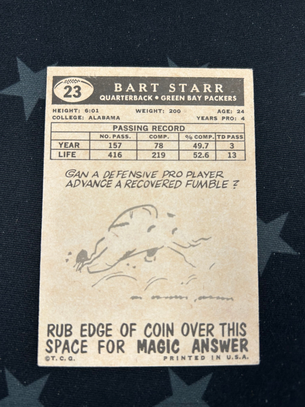 1959 TOPPS FOOTBALL BART STARR #23