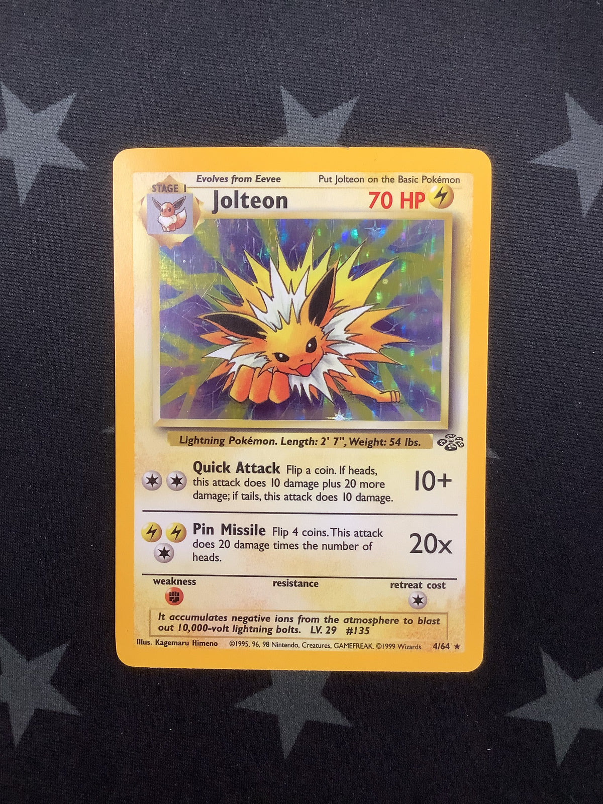 1999 Pokémon Jolteon 4/64 Jungle Holo Rare