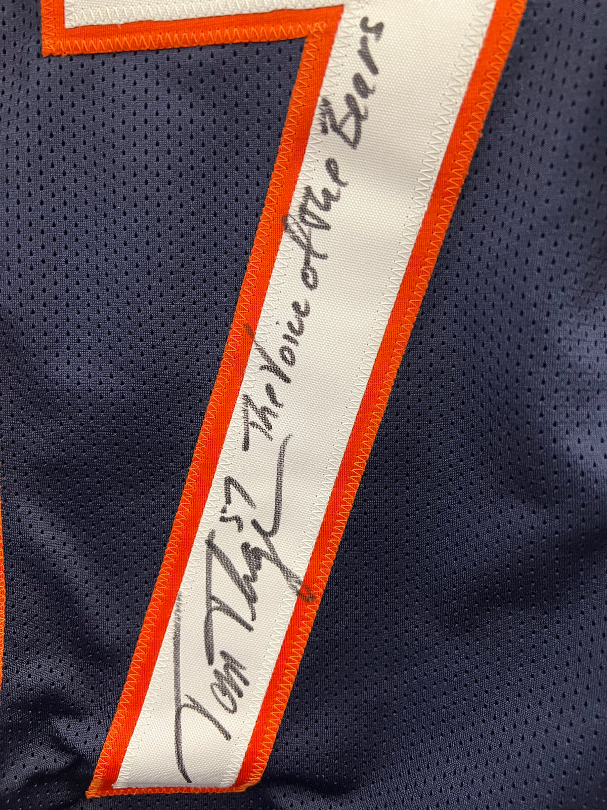 Tom Thayer &quot;The Voice of the Bears&quot; Signed Custom Bears Jersey - JSA Certified