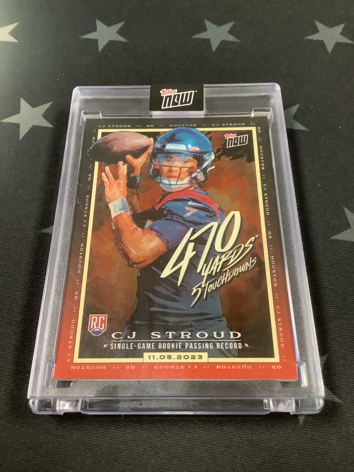 2023 TOPPS NOW CJ STROUD SINGLE GAME PASSING RECORD CJ1