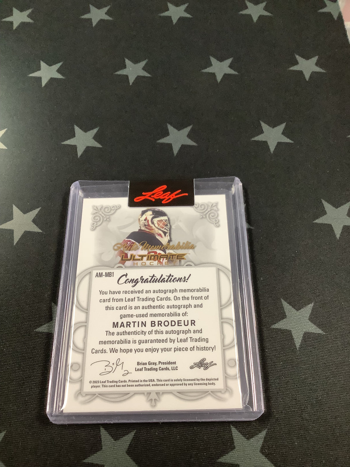 2023 LEAF ULTIMATE HOCKEY MARTIN BRODEUR PATCH AUTO #10/10 AM-MB1