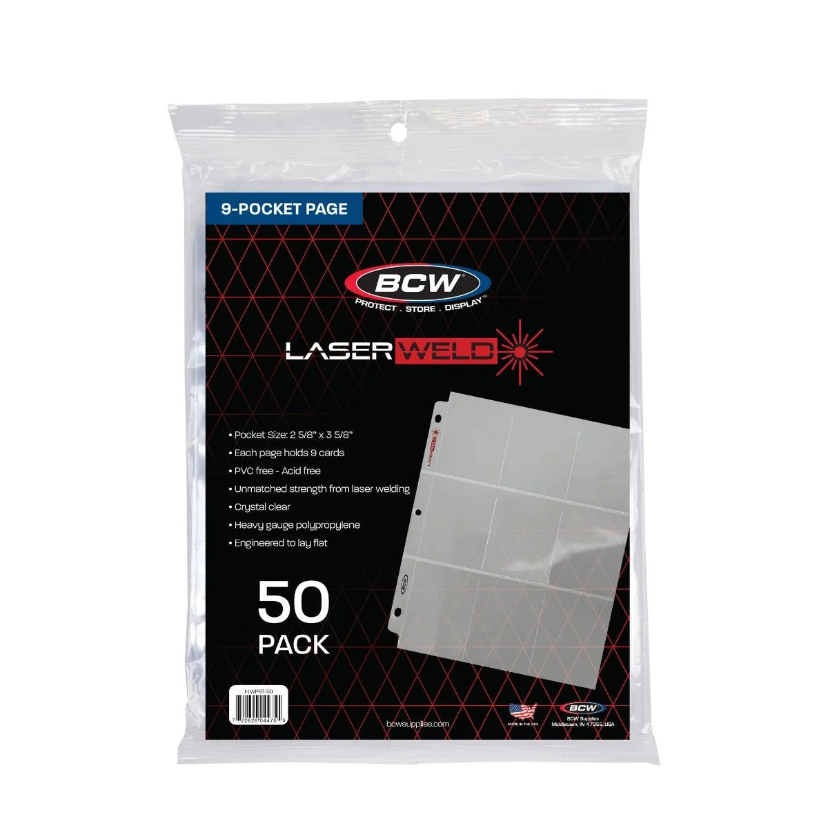 BCW Pro 9-Pocket Page laserweld 50 ct pack