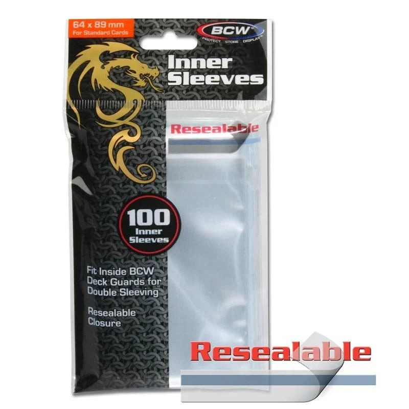 BCW Resealable Inner Sleeves 100 Ct. Pack