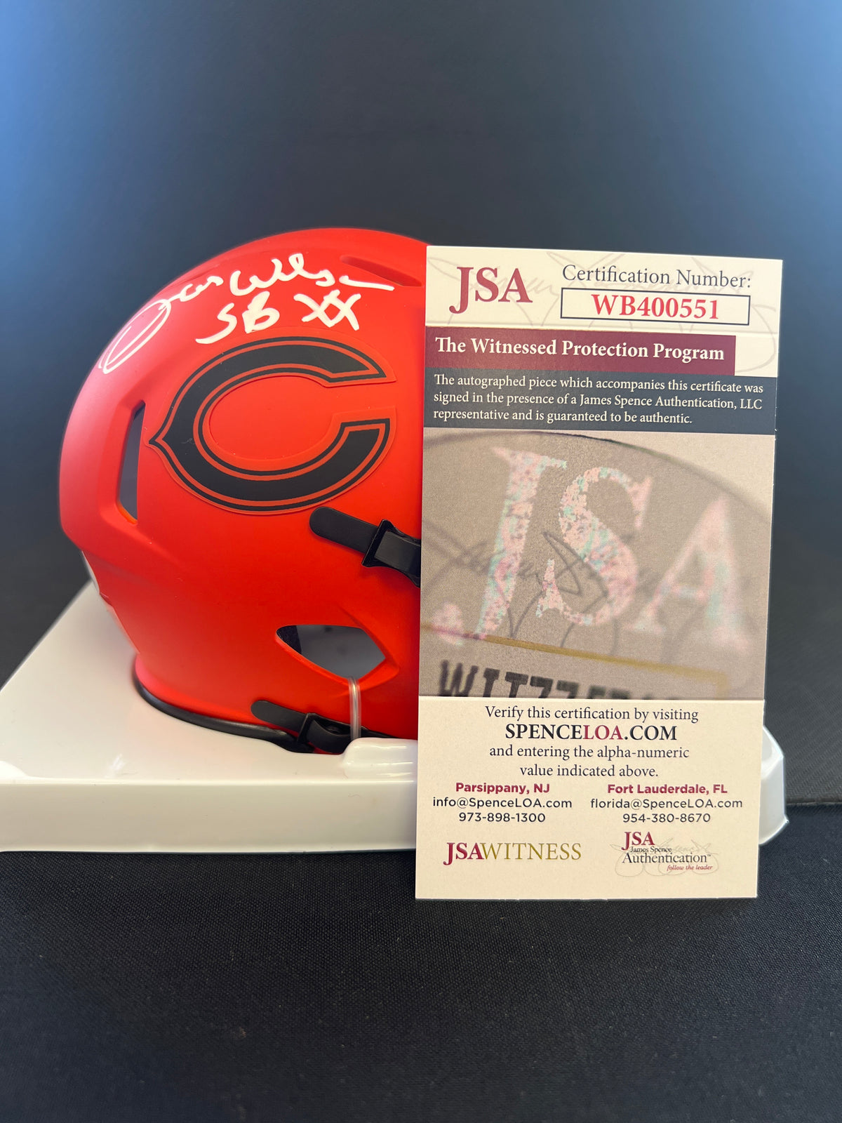 Otis Wilson &quot;SB XX&quot; Signed Riddell Rave Mini Helmet - JSA Certified