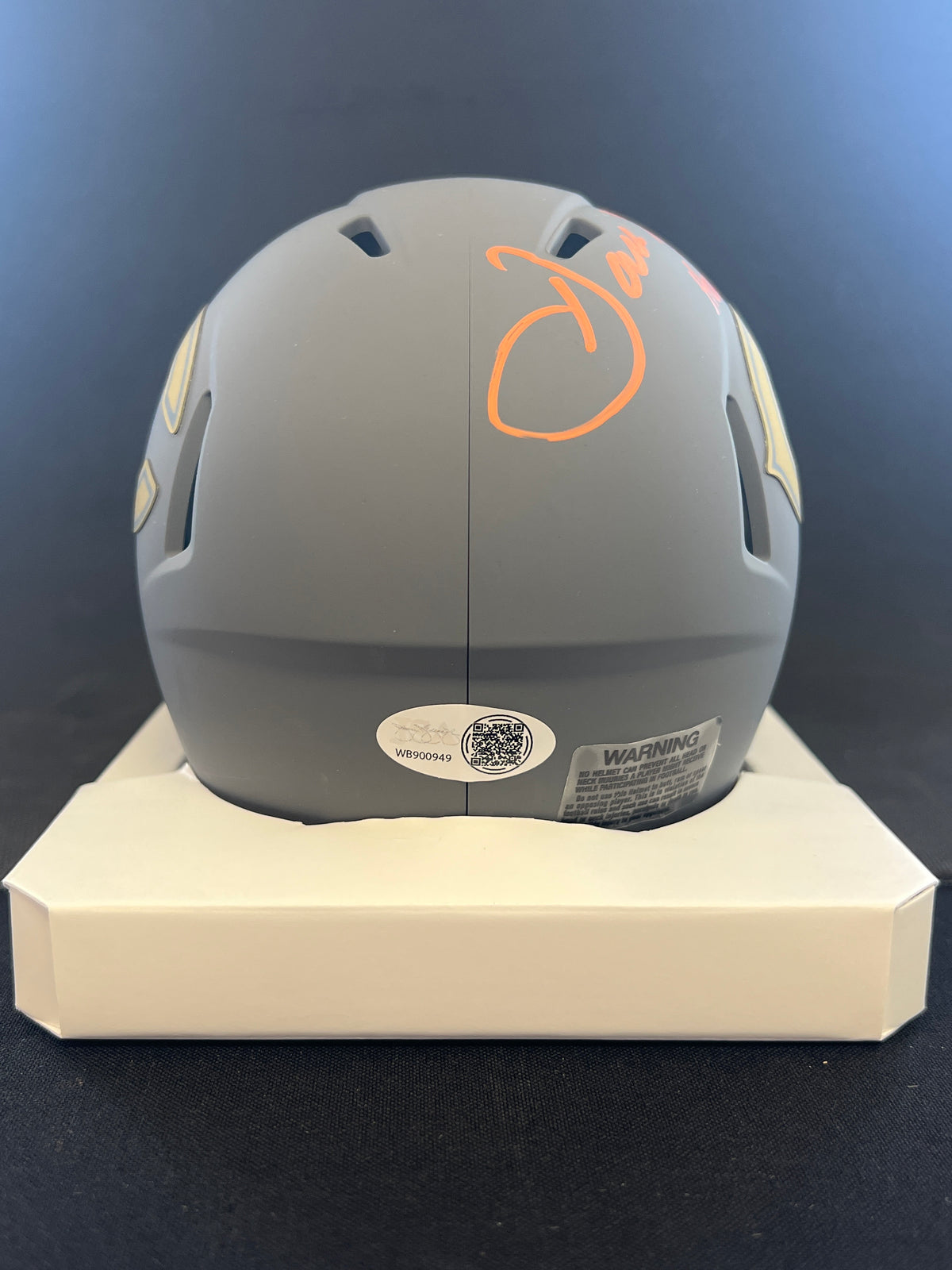 Dan Hampton &quot;HOF 2002&quot; Signed Riddell Slate Mini Helmet - JSA Certified