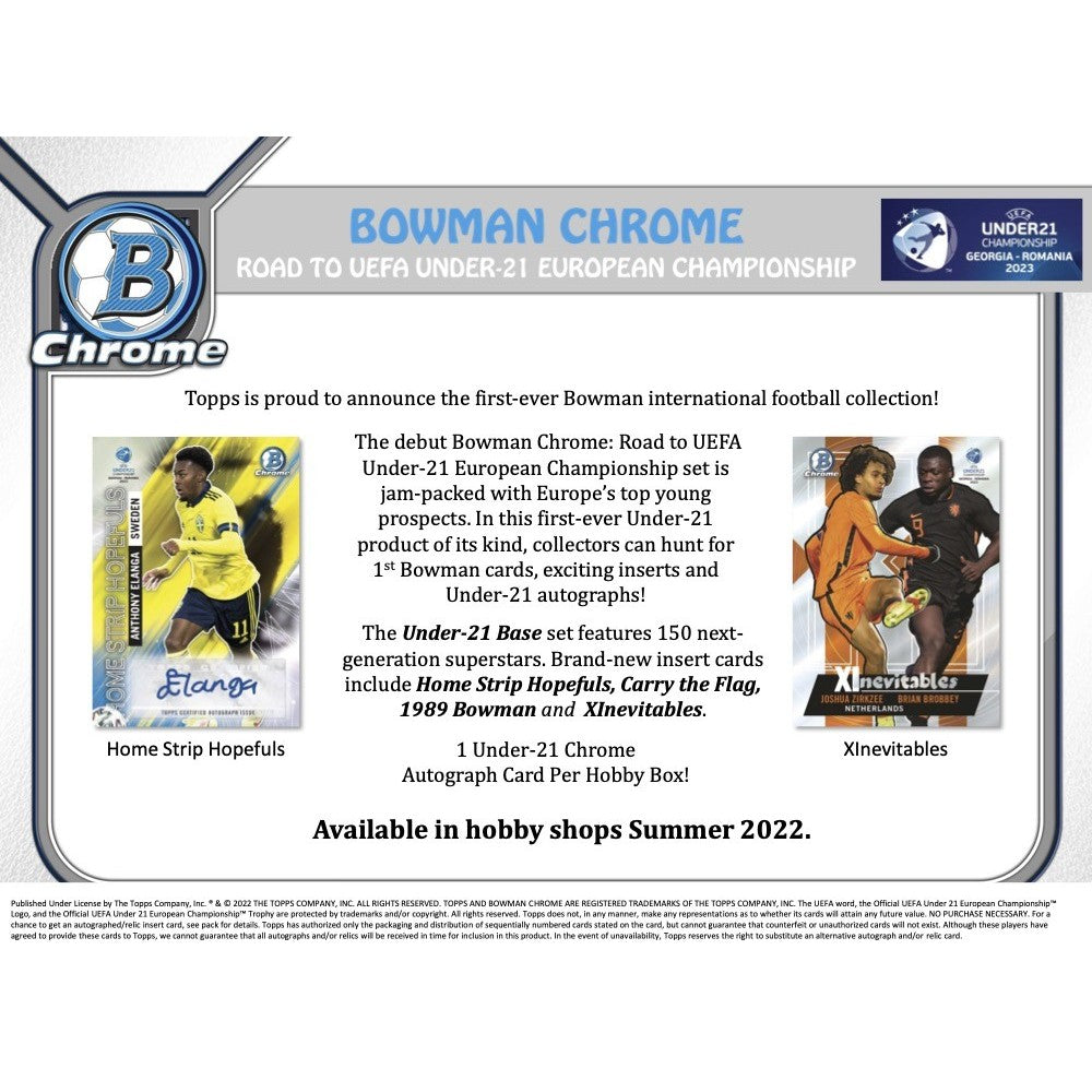 2022 Bowman Chrome Road to UEFA Under 21 European Championship Soccer Hobby Box