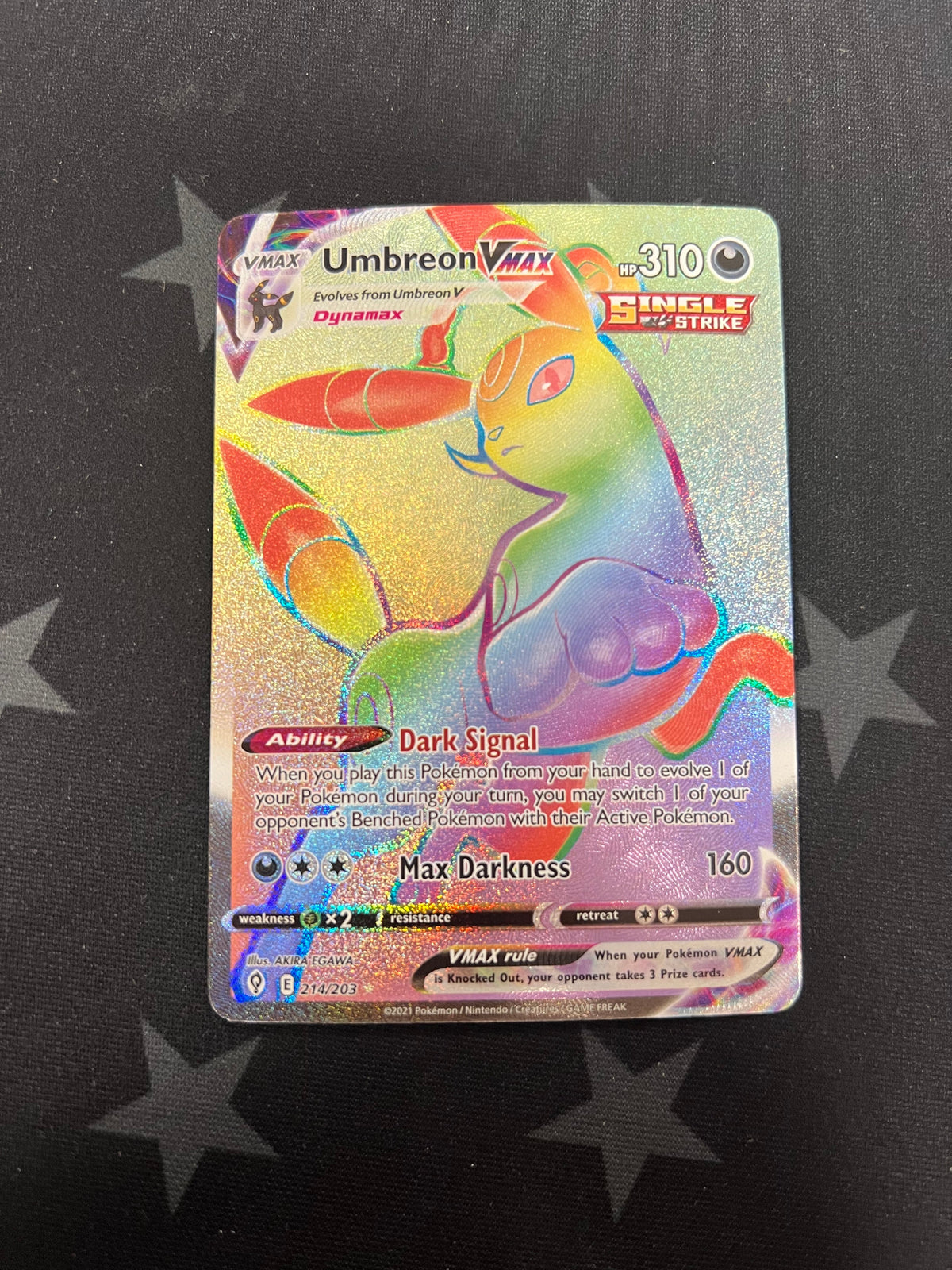 2021 Pokemon Umbreon Vmax 214/203 (Secret) Evolving Skies