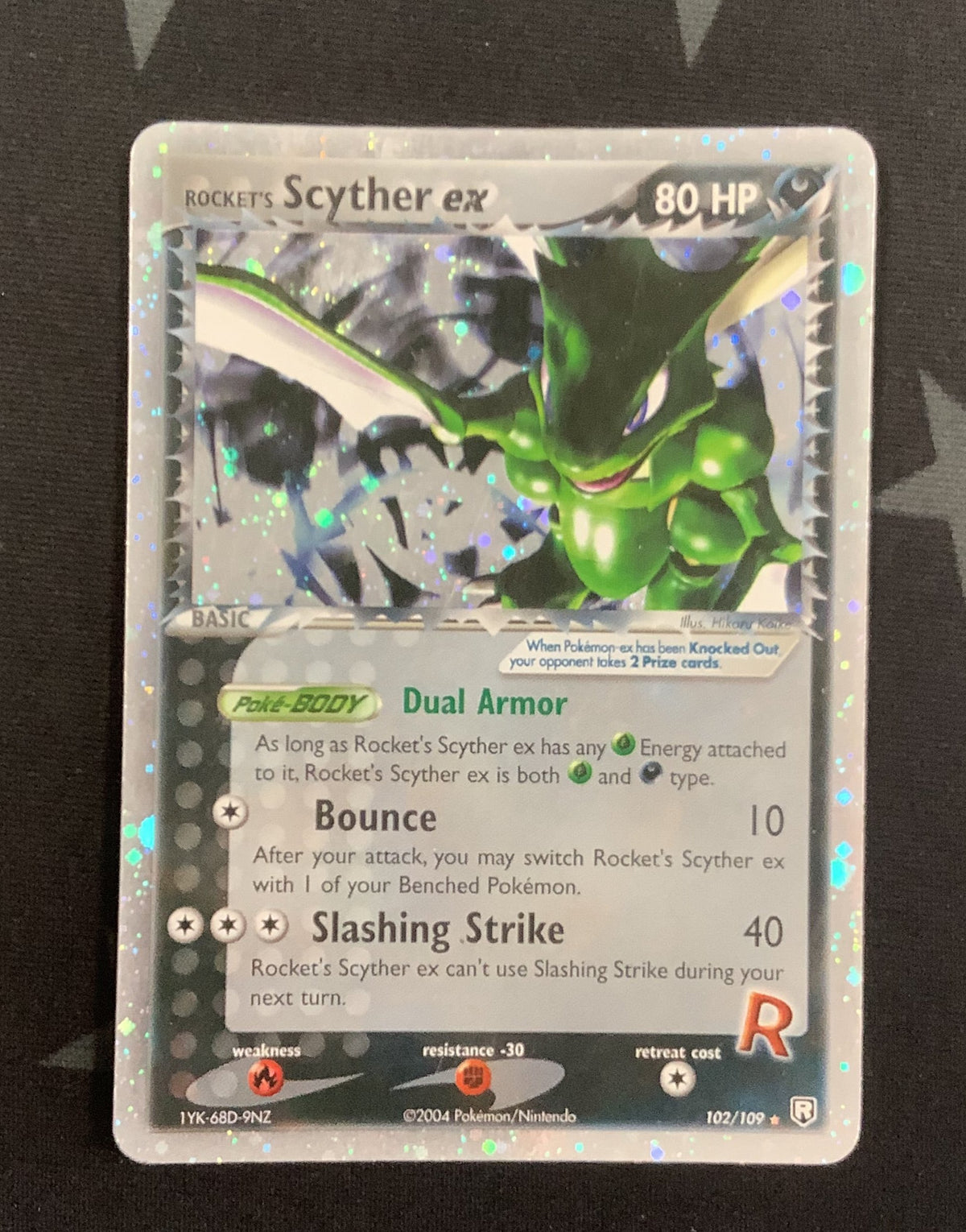 2004 POKEMON SCYTHER EX TEAM ROCKET RETURNS ROCKET&#39;S SCYTHER HOLO