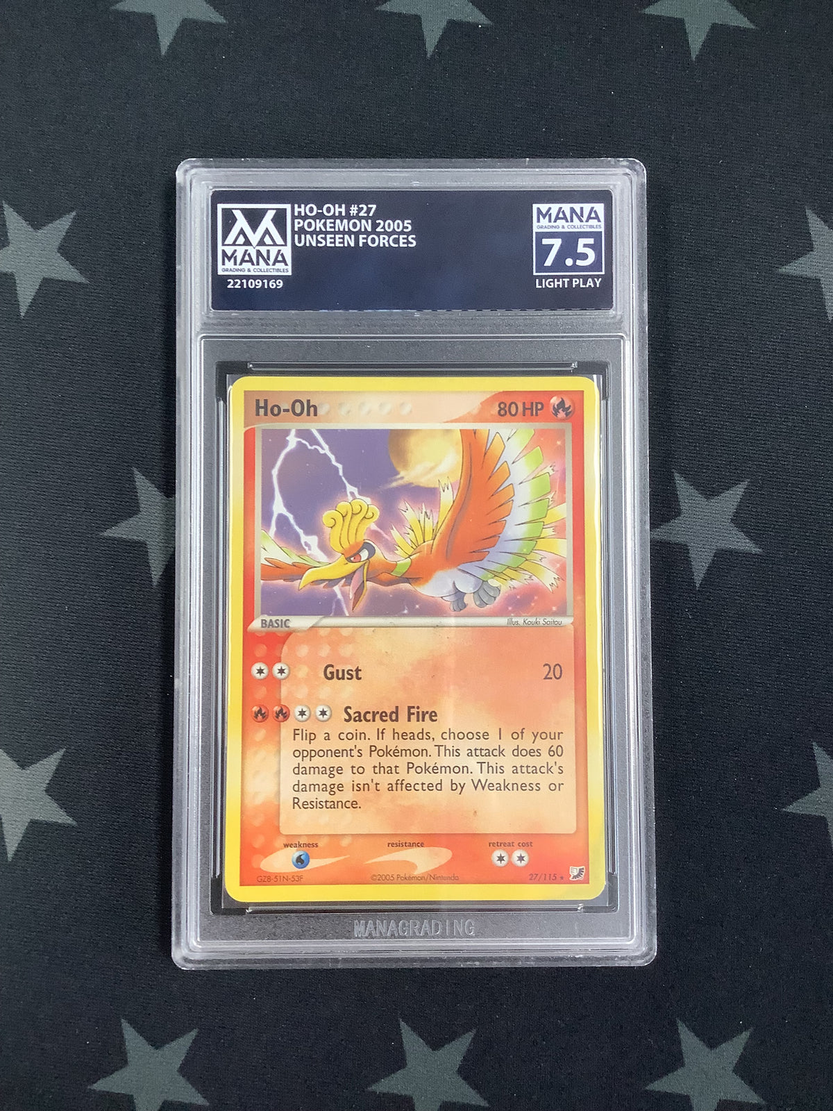 2005 POKEMON UNSEEN FORCES HO-OH #27 LIGHT PLAY MANA 7.5 22109169