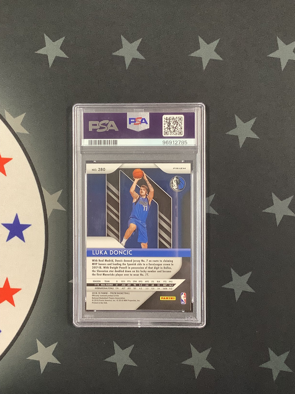 2018 PANINI PRIZM LUKA DONCIC GREEN PRIZM ROOKIE PSA 8