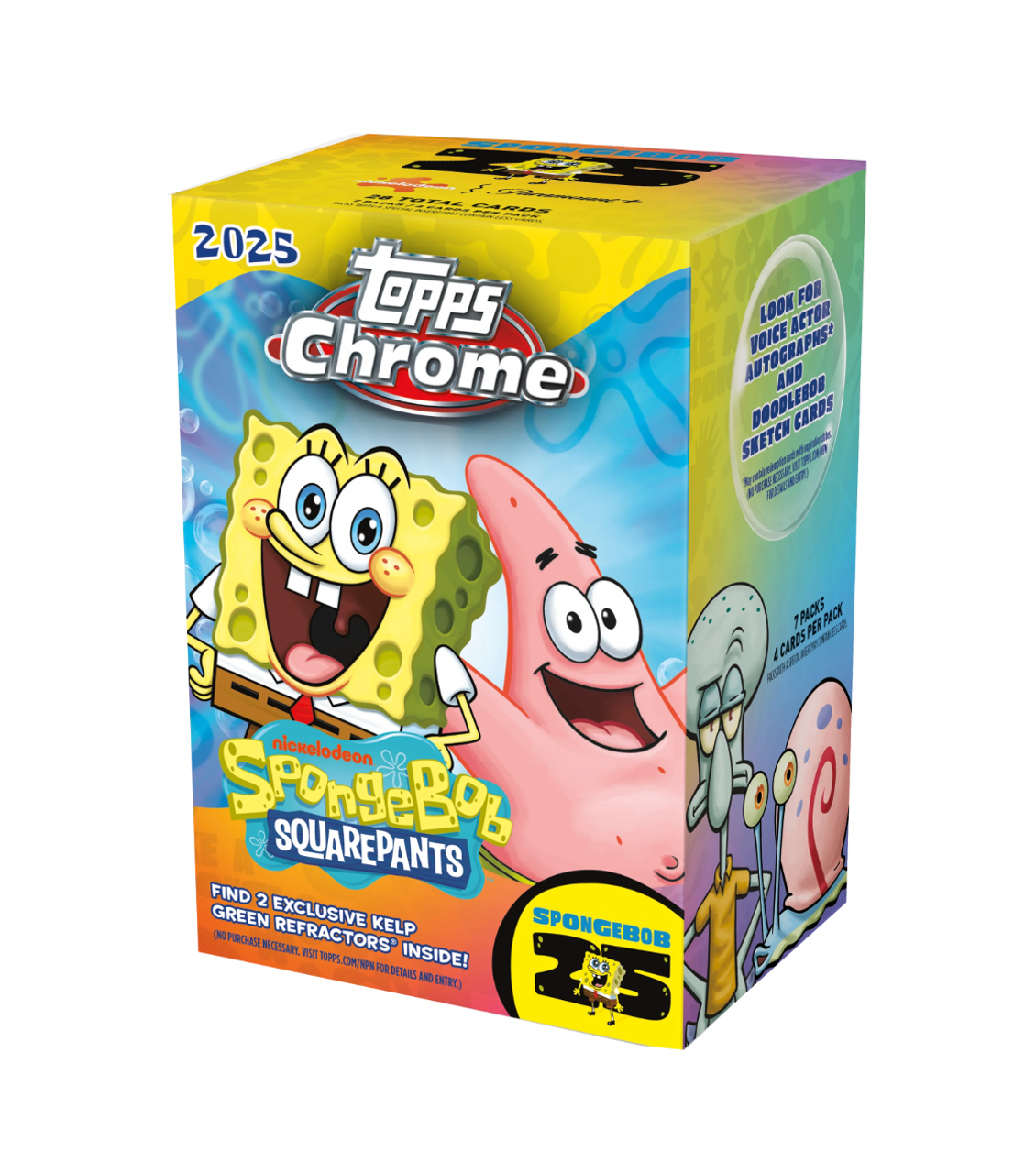 2025 Topps Chrome Spongebob Squarepants 25th Anniversary Blaster Box