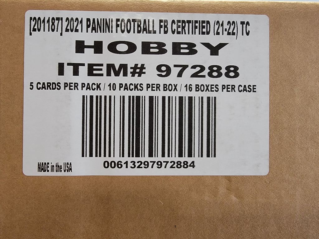 2021 Panini Certified Football Hobby 16 Box Case