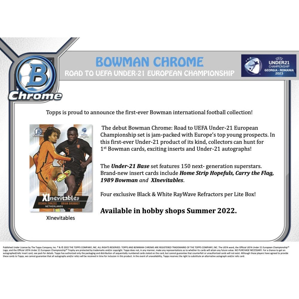 2022 Bowman Chrome Road to UEFA Under 21 European Championship Soccer Hobby Lite Box