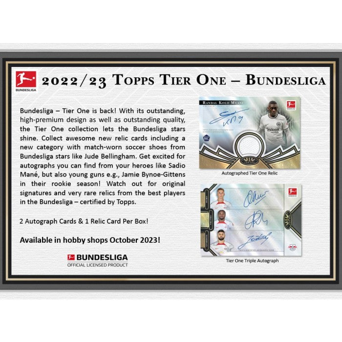 2023 Topps Tier One Bundesliga Soccer 12 Hobby Box Case