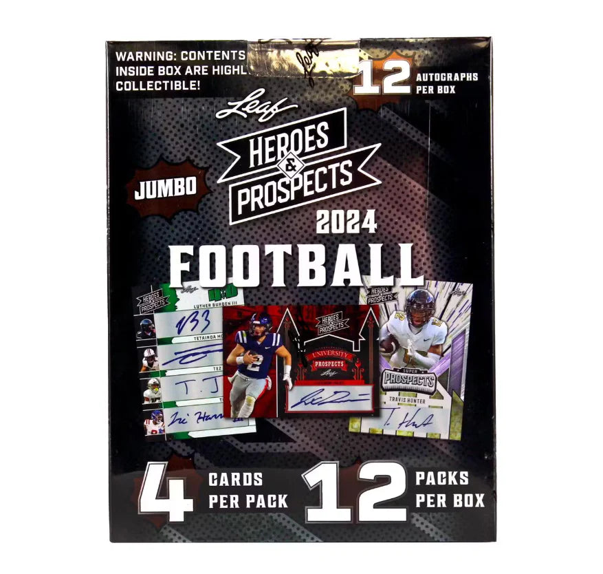 2024 Leaf Heroes &amp; Prospects Football Jumbo Box