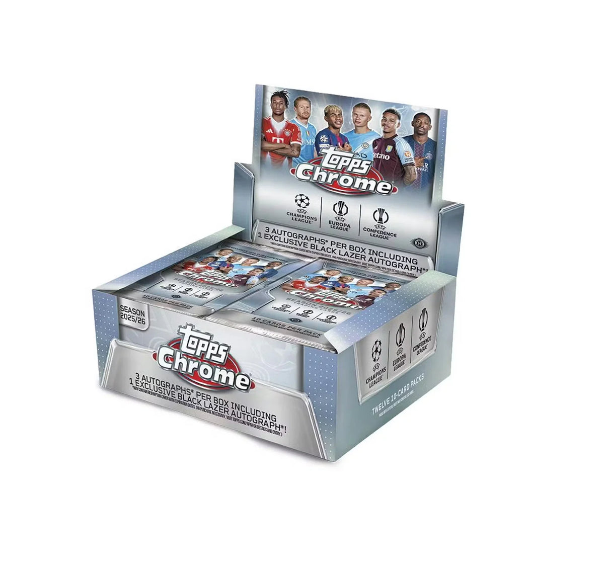 2025-26 Topps Chrome UEFA Club Competitions Soccer Hobby Jumbo Box
