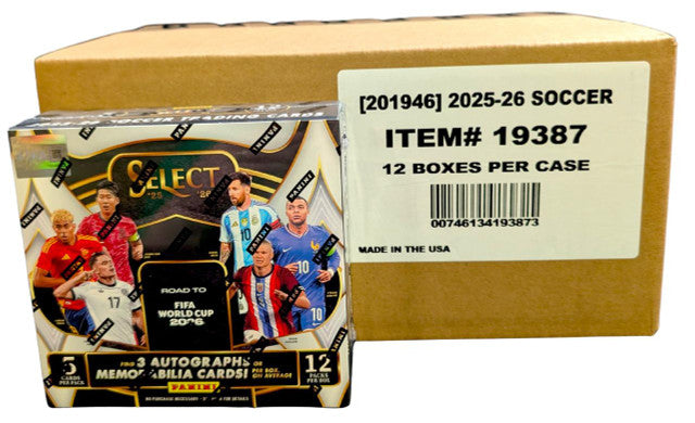 2025/26 Panini Select Road to FIFA World Cup Soccer Hobby 12 Box Case