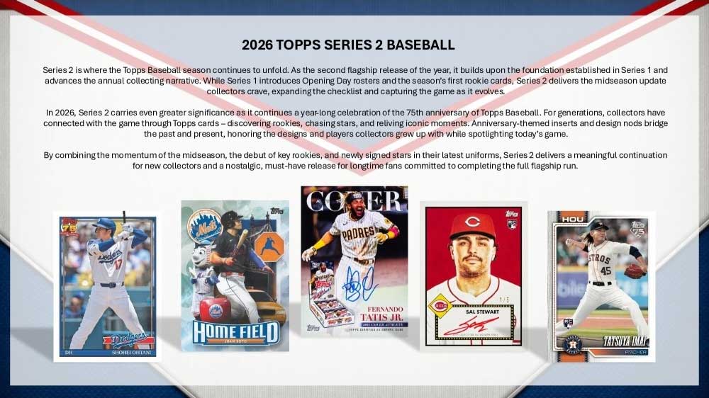  2026 Topps Series 2 Baseball Jumbo 6-Box Case