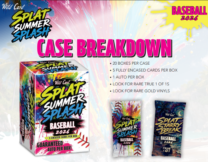 2026 Wild Card Splat Summer Splash Baseball 20-Box Case
