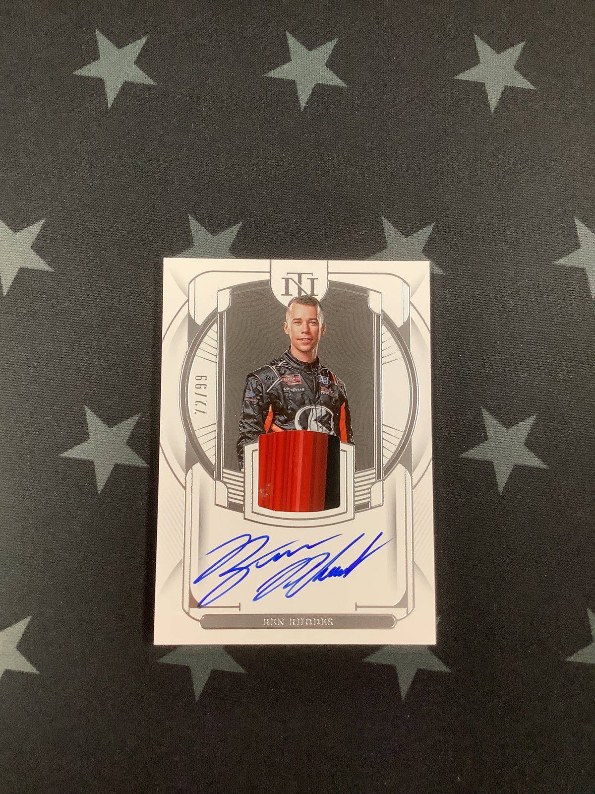 2023 PANINI NATIONAL TREASURES RACING BEN RHODES AUTO #SMS-BRD /99