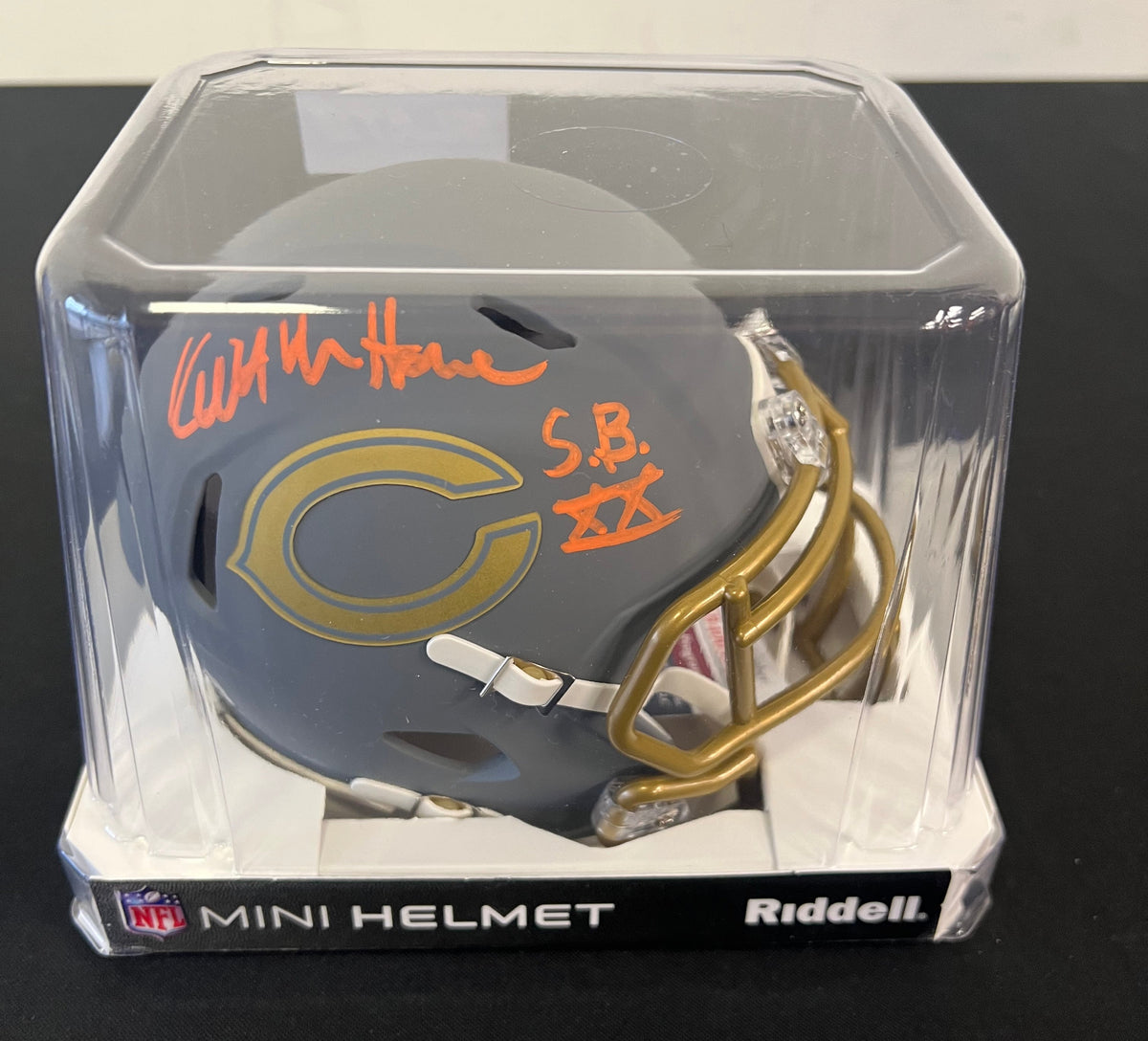 Keith Van Horne "SB XX" Signed Riddell Slate Mini Helmet - JSA Certified