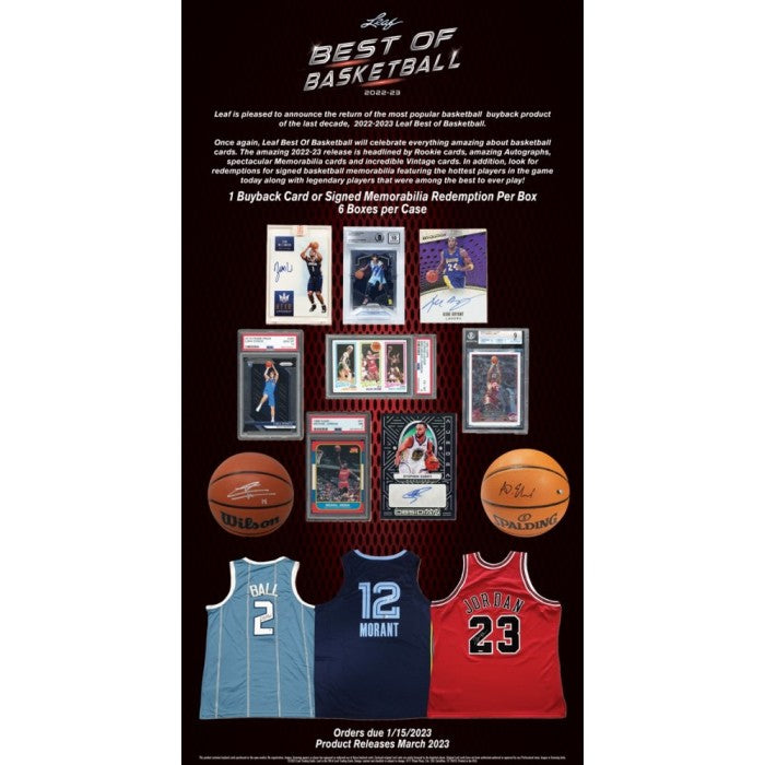 2022/23 Leaf Best of Basketball 6 Hobby Box Case