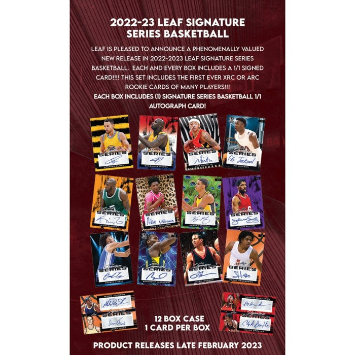 2022/23 Leaf Signature Series Basketball 12 Hobby Box Case