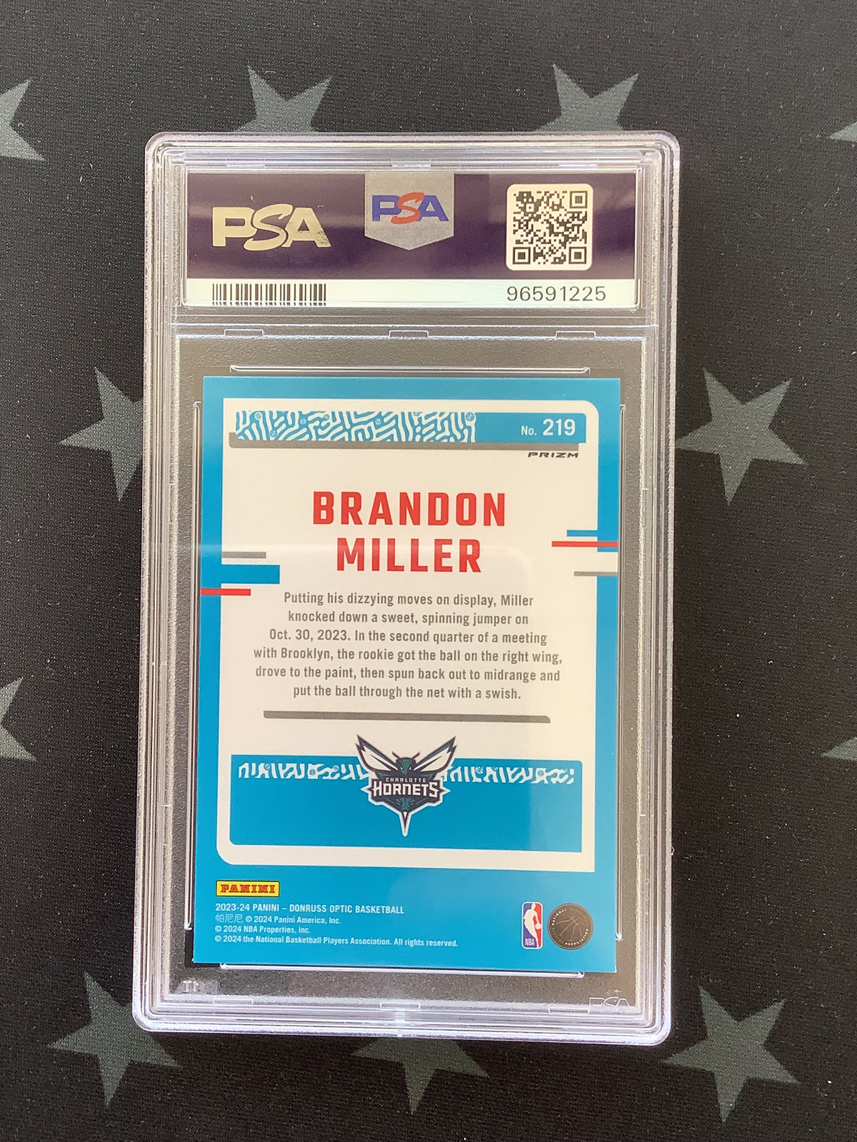 2023 PANINI DONRUSS OPTIC BRANDON MILLER PURPLE RATED ROOKIE PSA 10