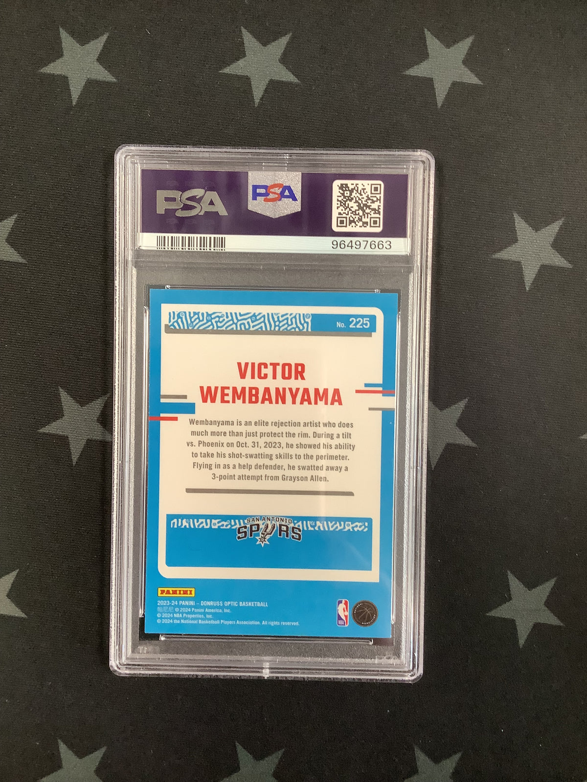 2023 PANINI DONRUSS OPTIC VICTOR WEMBANYAMA #225 PSA 10