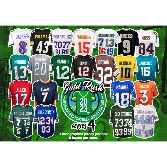 2023 Gold Rush Autographed Football Jersey Series 4 Edition 6 Box Case
