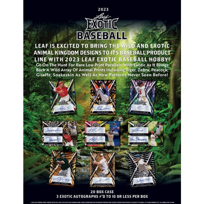 2023 Leaf Exotic Baseball 20 Hobby Box Case *PRESALE*