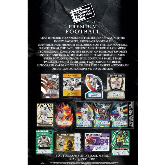 2024 PRESS PASS PREMIUM FOOTBALL BOX