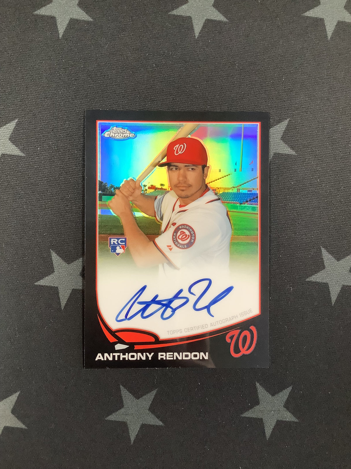 2013 TOPPS CHROME BLACK ANTHONY RENDON ROOKIE AUTO #128 /100