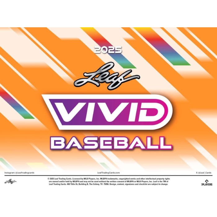 2025 Leaf Vivid Baseball Hobby Box *PRESALE*