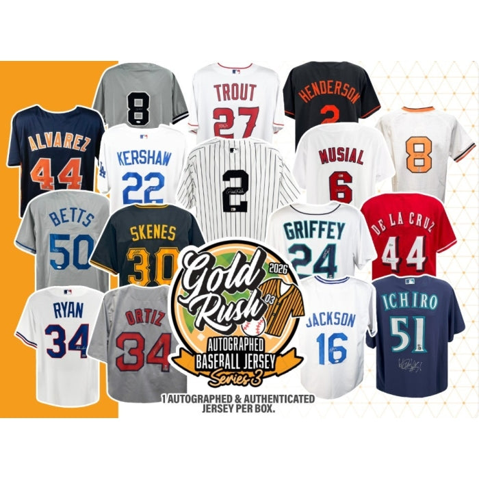 2026 Gold Rush Autographed Baseball Jersey Edition Series 3 6-Box Case