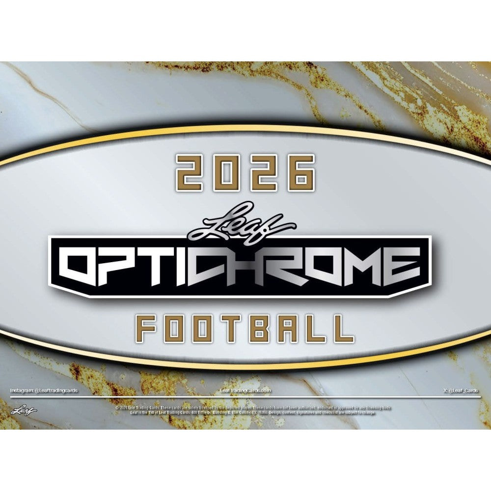 2026 Leaf Optichrome Football Jumbo Hobby 8-Box Case
