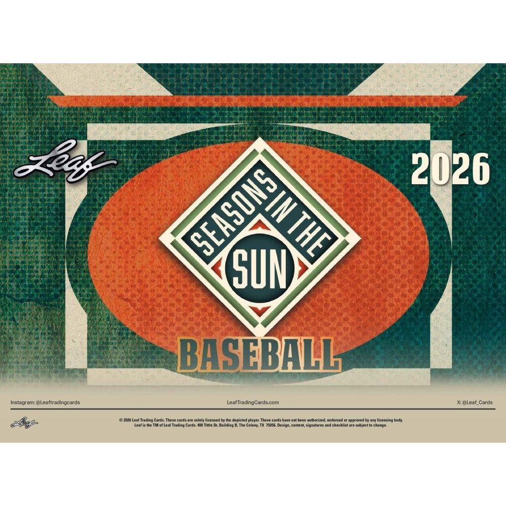 2026 Leaf Seasons In The Sun Baseball Box *Presale*