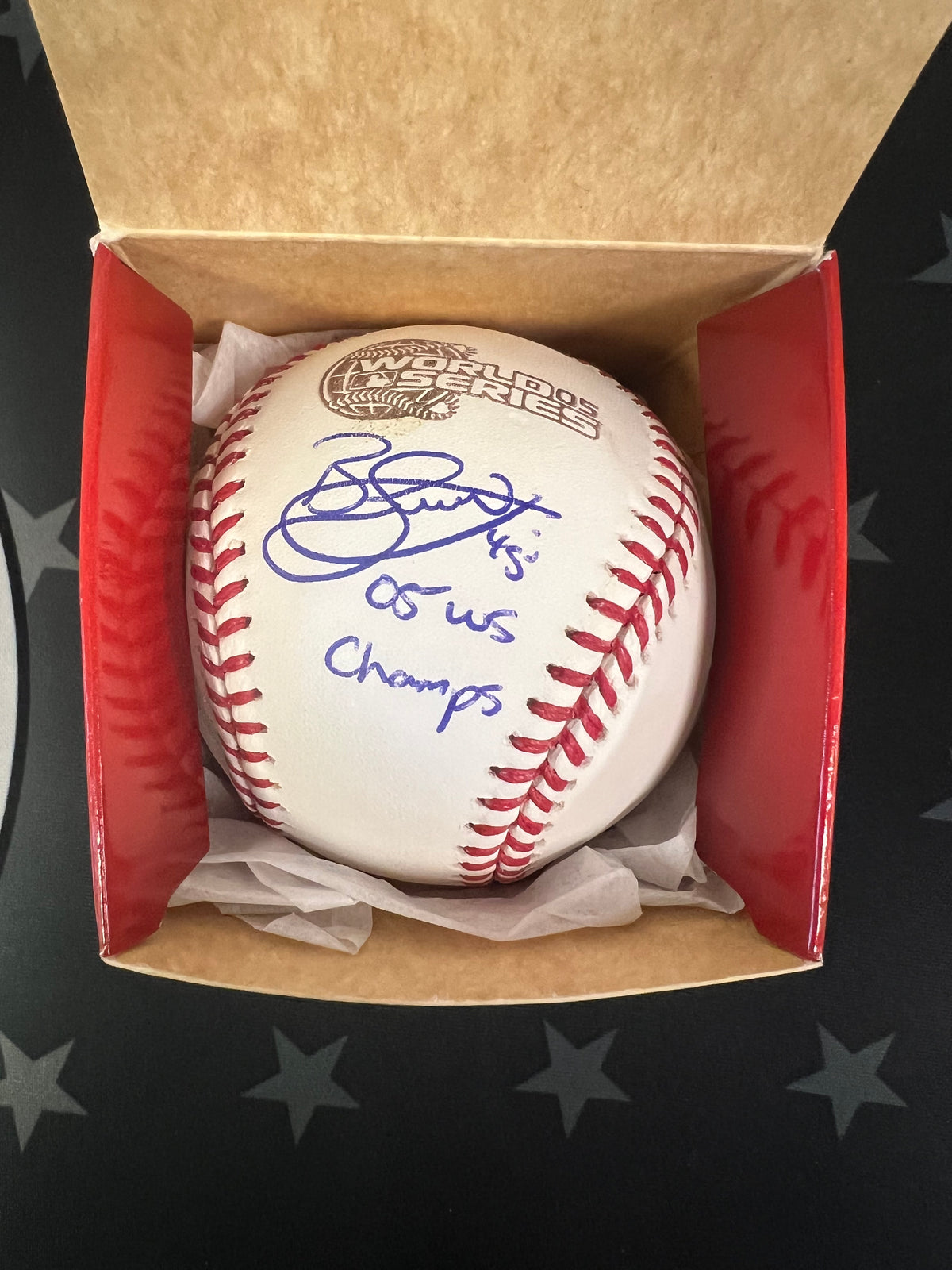 Bobby Jenks Autographed Baseball "05 WS Champs" Inscription w/ JSA COA