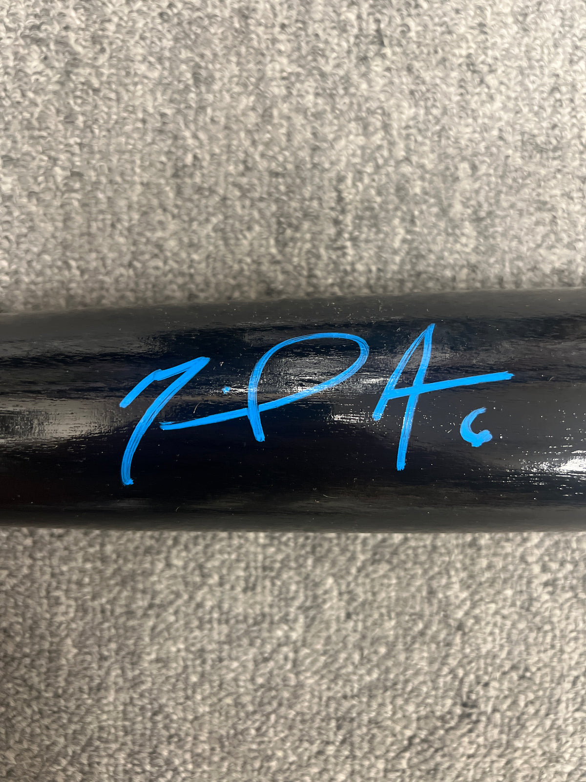 Miguel Amaya Autographed Baseball Bat Blue Ink JSA COA
