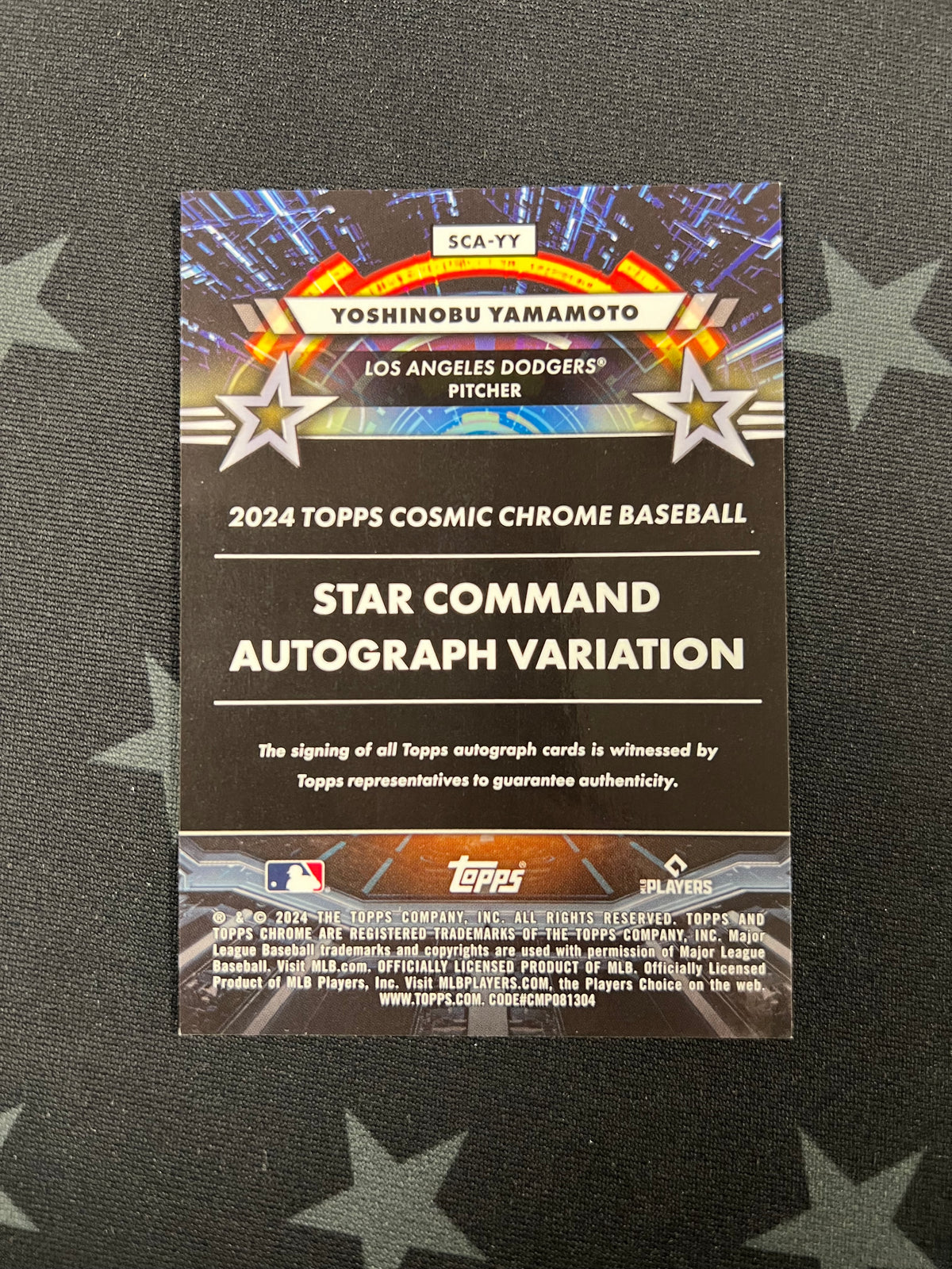 2024 Topps Chrome Cosmic Yoshinobu Yamamoto RC Star Command Gold Auto #33/50