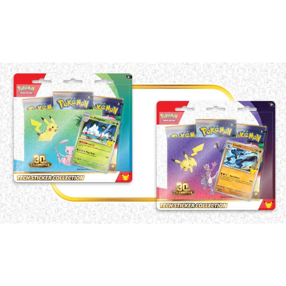 Pokemon 30th Celebration Tech Sticker Collection Blister 12-Box Case *PRESALE*
