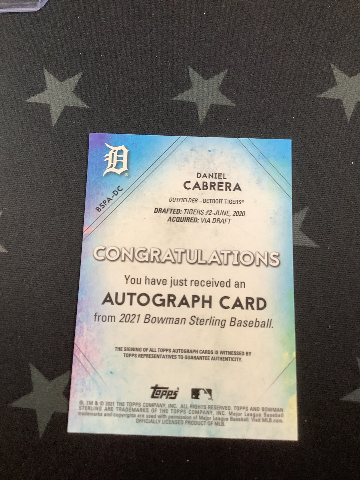 2021 Bowman Sterling Daniel Cabrera Orange Auto /75