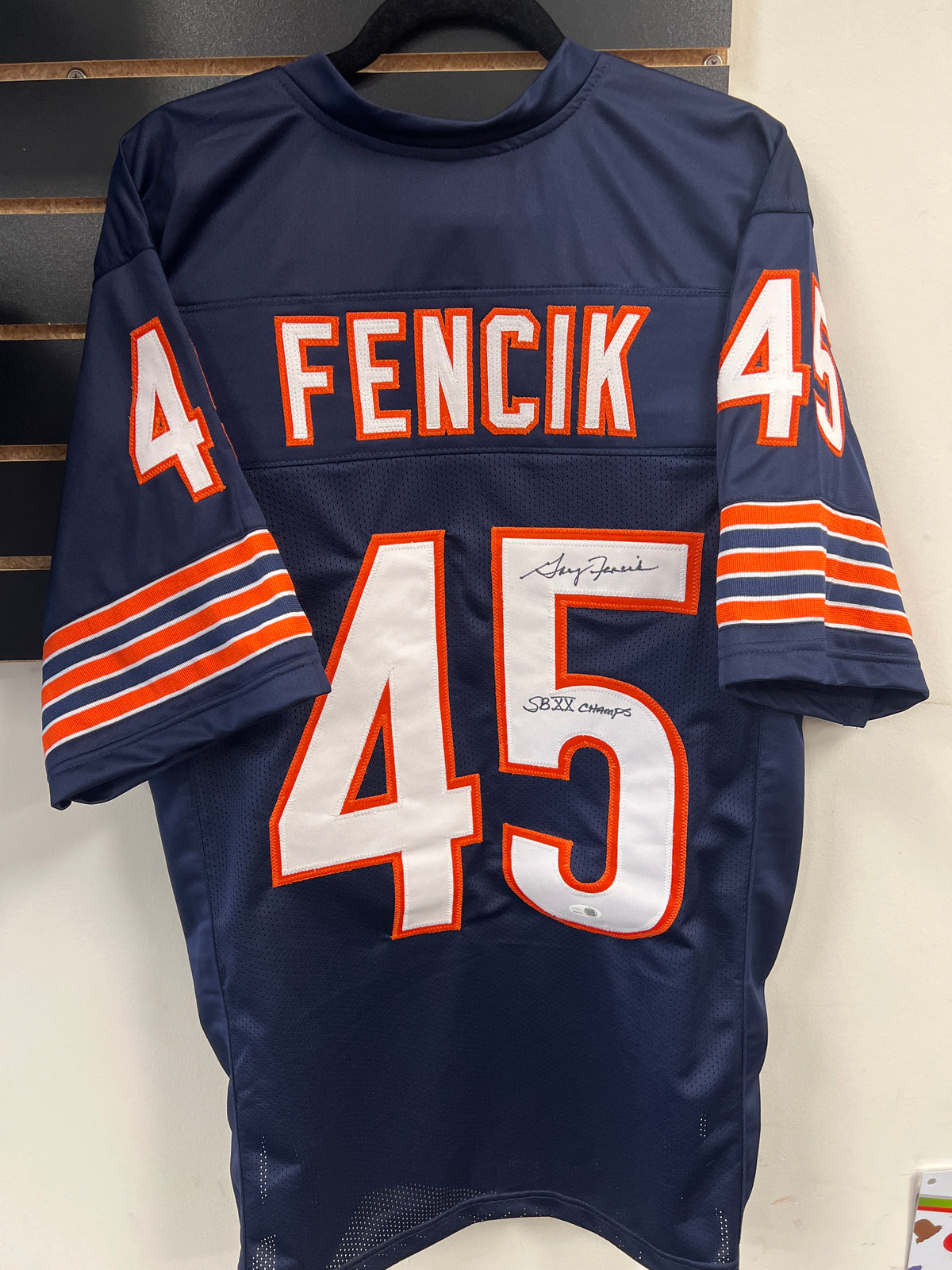 Gary Fencik &quot;SB XX Champs&quot; Signed Custom Bears Jersey - JSA Certified